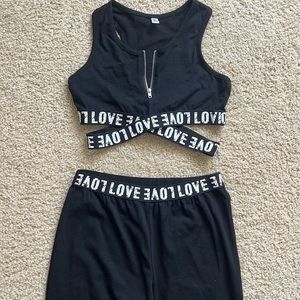 Girls crop top sweatpants exercise set size 10